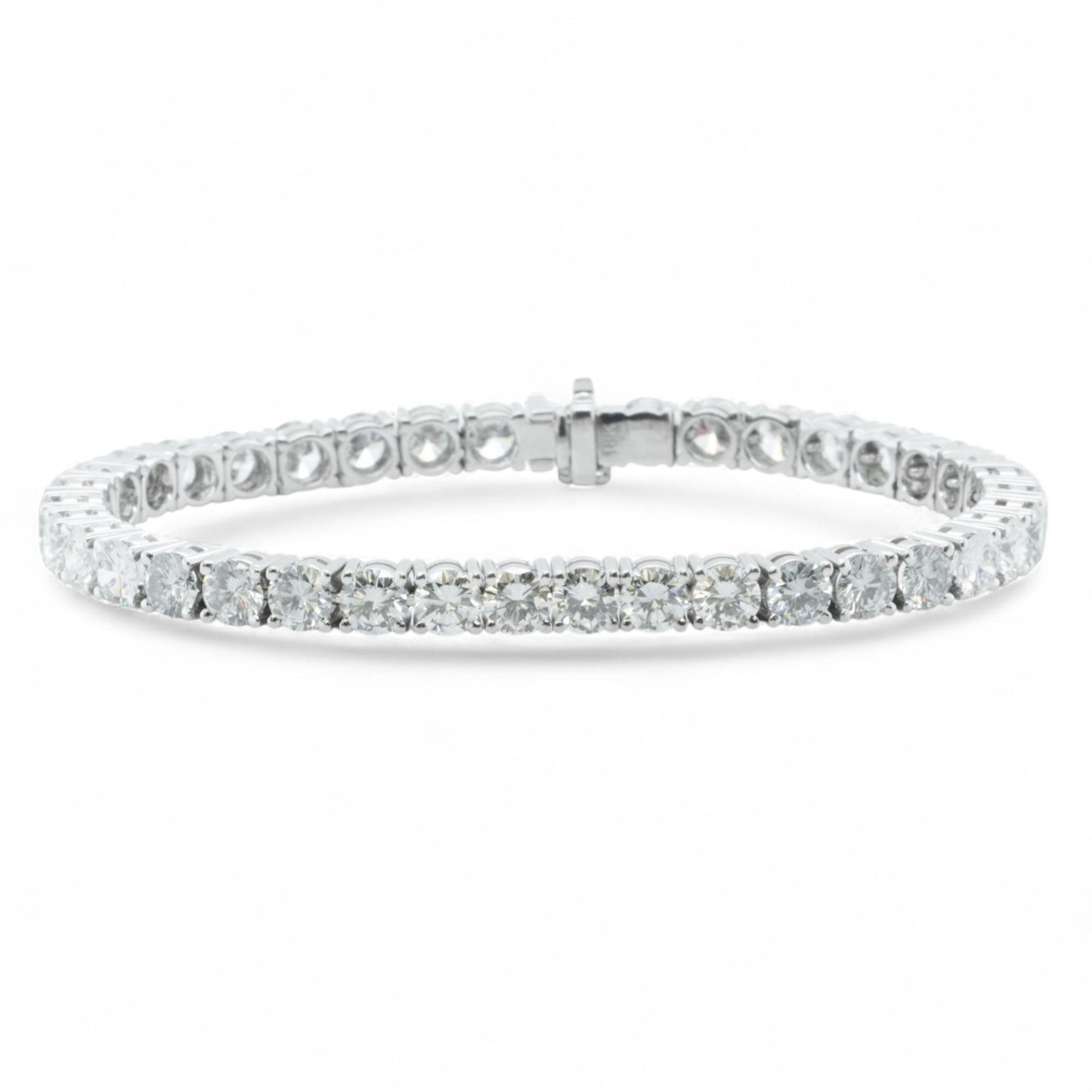 18k White Gold Diamond 38 Stone Tennis Bracelet 16.15ctw F VS1 7.00" 26.4g