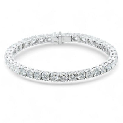 18k White Gold Diamond 38 Stone Tennis Bracelet 16.15ctw F VS1 7.00" 26.4g