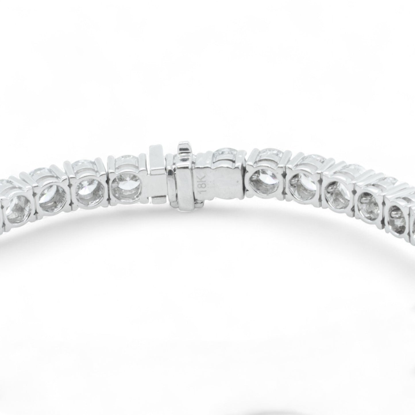 18k White Gold Diamond 38 Stone Tennis Bracelet 16.15ctw F VS1 7.00" 26.4g