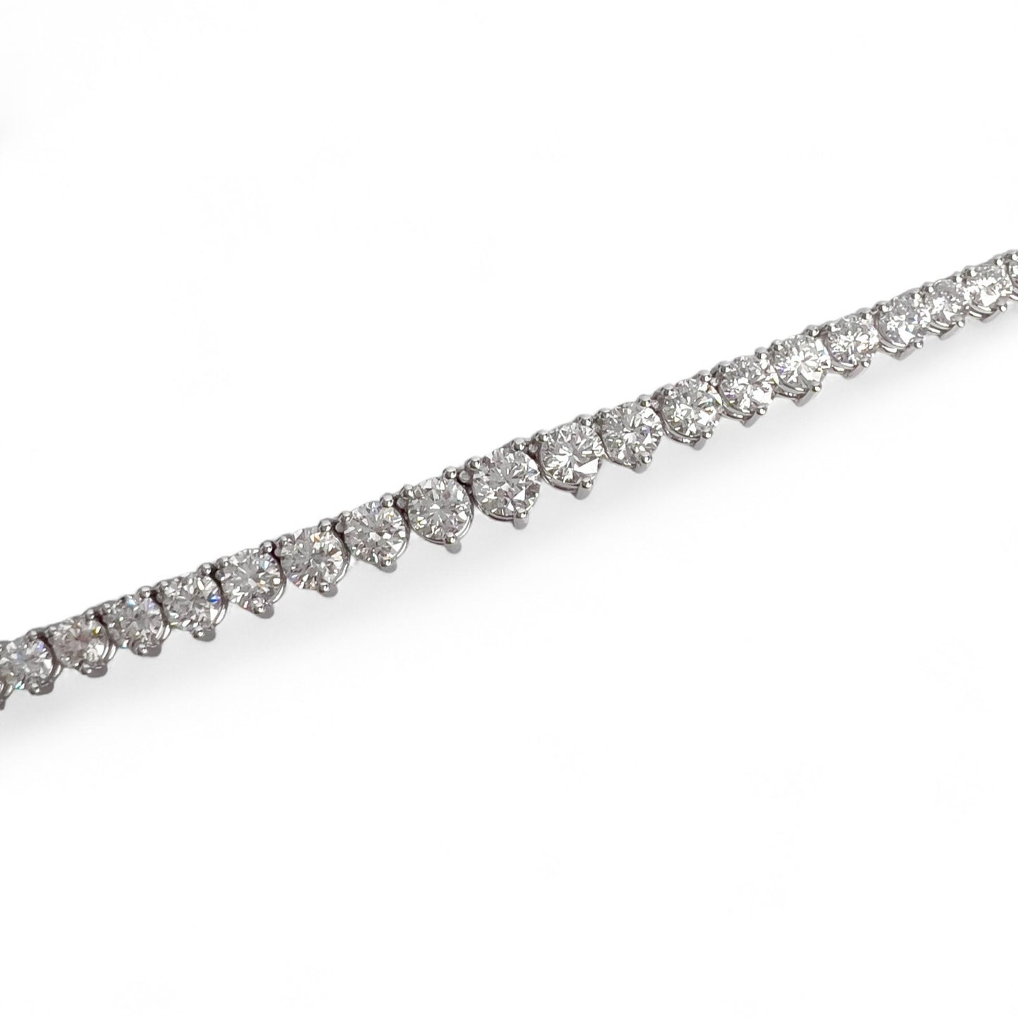 14k White Gold Round Diamond Graduated Tennis Necklace 9.62ctw G VS2-SI1 18"