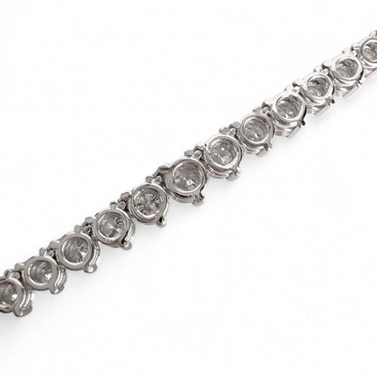 14k White Gold Round Diamond Graduated Tennis Necklace 9.62ctw G VS2-SI1 18"
