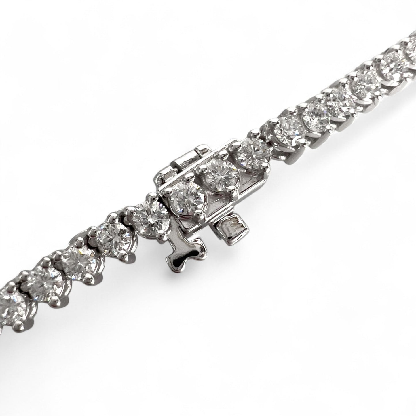 14k White Gold Round Diamond Graduated Tennis Necklace 9.62ctw G VS2-SI1 18"
