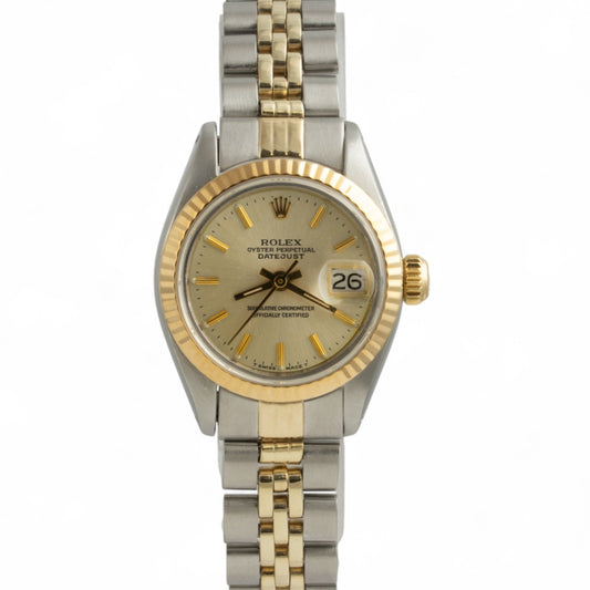 1983 Rolex DateJust 6917 26mm CHAMPAGNE Steel & 18k Gold Ladies JUBILEE Watch