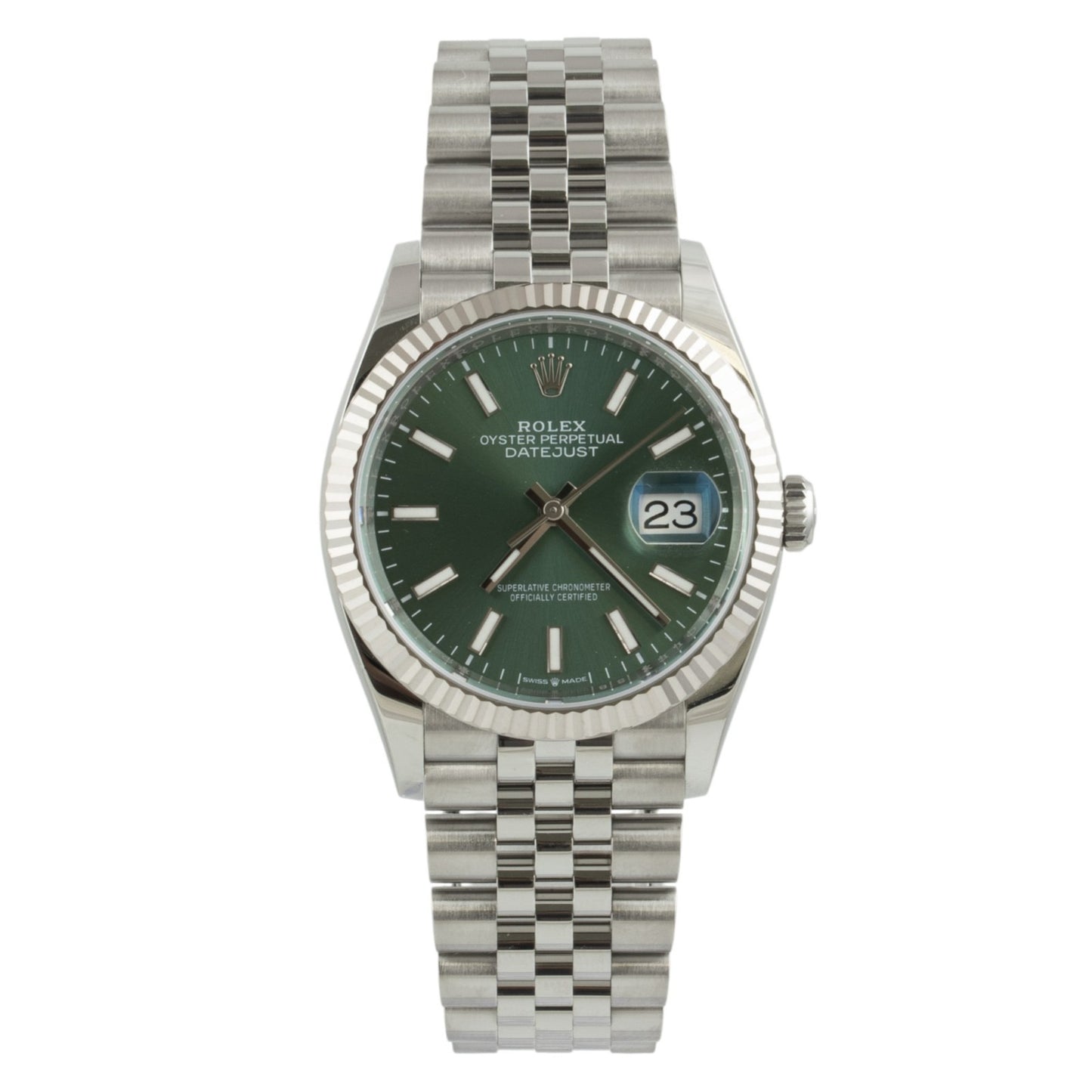 2025 Rolex DateJust 126234 36mm Stainless MINT GREEN Dial JUBILEE BOX + PAPERS