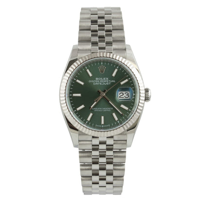 2025 Rolex DateJust 126234 36mm Stainless MINT GREEN Dial JUBILEE BOX + PAPERS