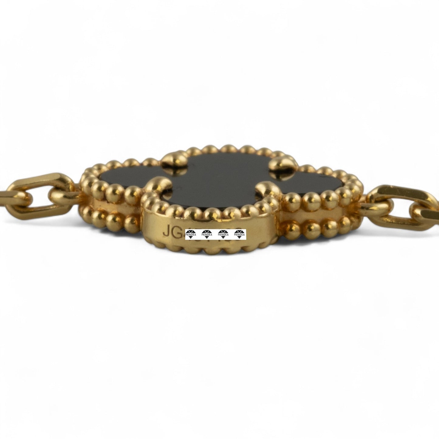 Van Cleef Arpels Onyx 20 Motif Vintage Alhambra 18k Gold Necklace POUCH & CERT