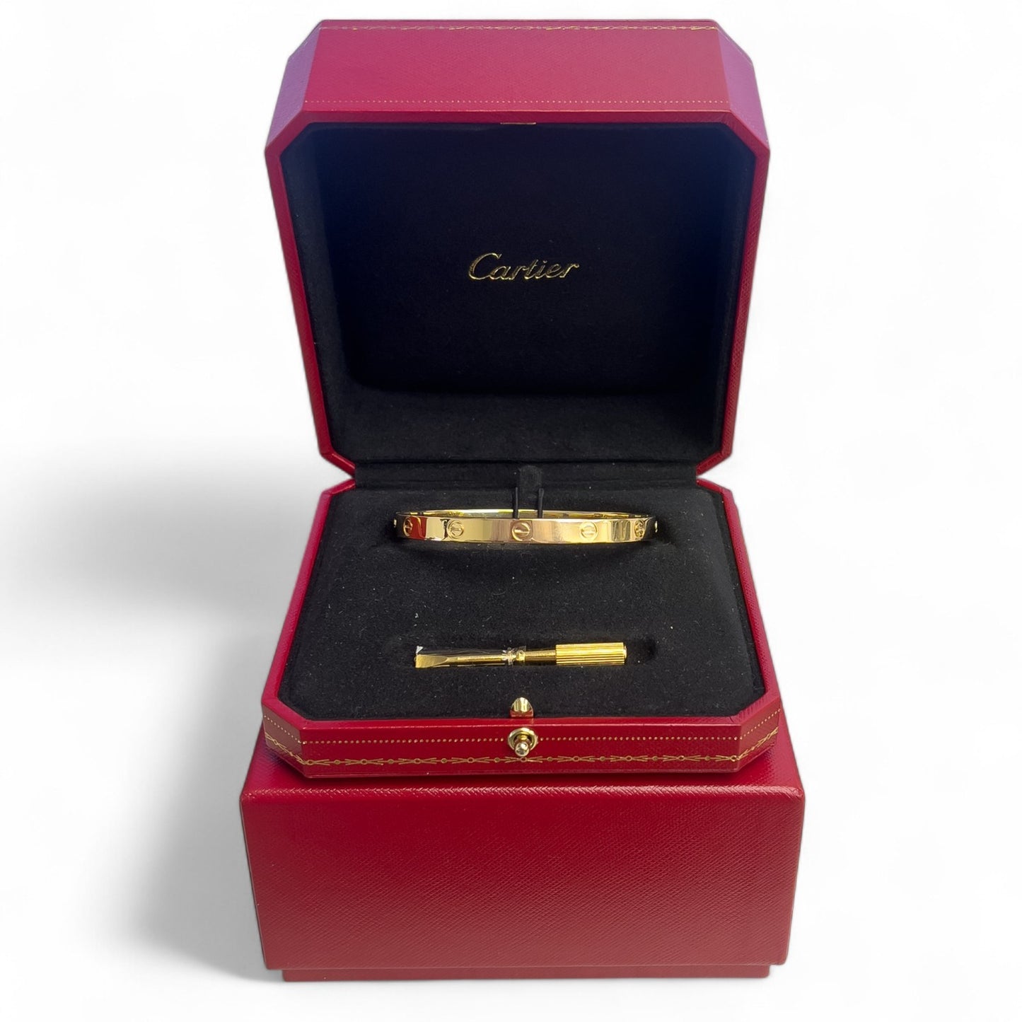 Cartier LOVE 18k Yellow Gold Bangle Bracelet Size 19 2021 BOX + CERTIFICATE