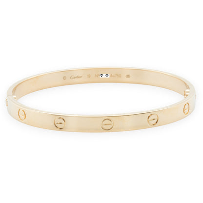 Cartier LOVE 18k Yellow Gold Bangle Bracelet Size 19 2021 BOX + CERTIFICATE