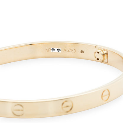 Cartier LOVE 18k Yellow Gold Bangle Bracelet Size 19 2021 BOX + CERTIFICATE