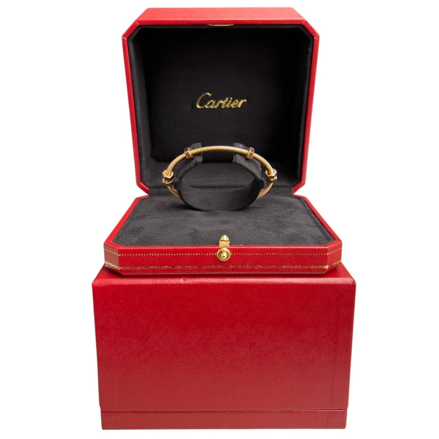 Ecrou de Cartier 750 18k Pink Rose Gold Bangle Bracelet Size 17 BOX + RECEIPT