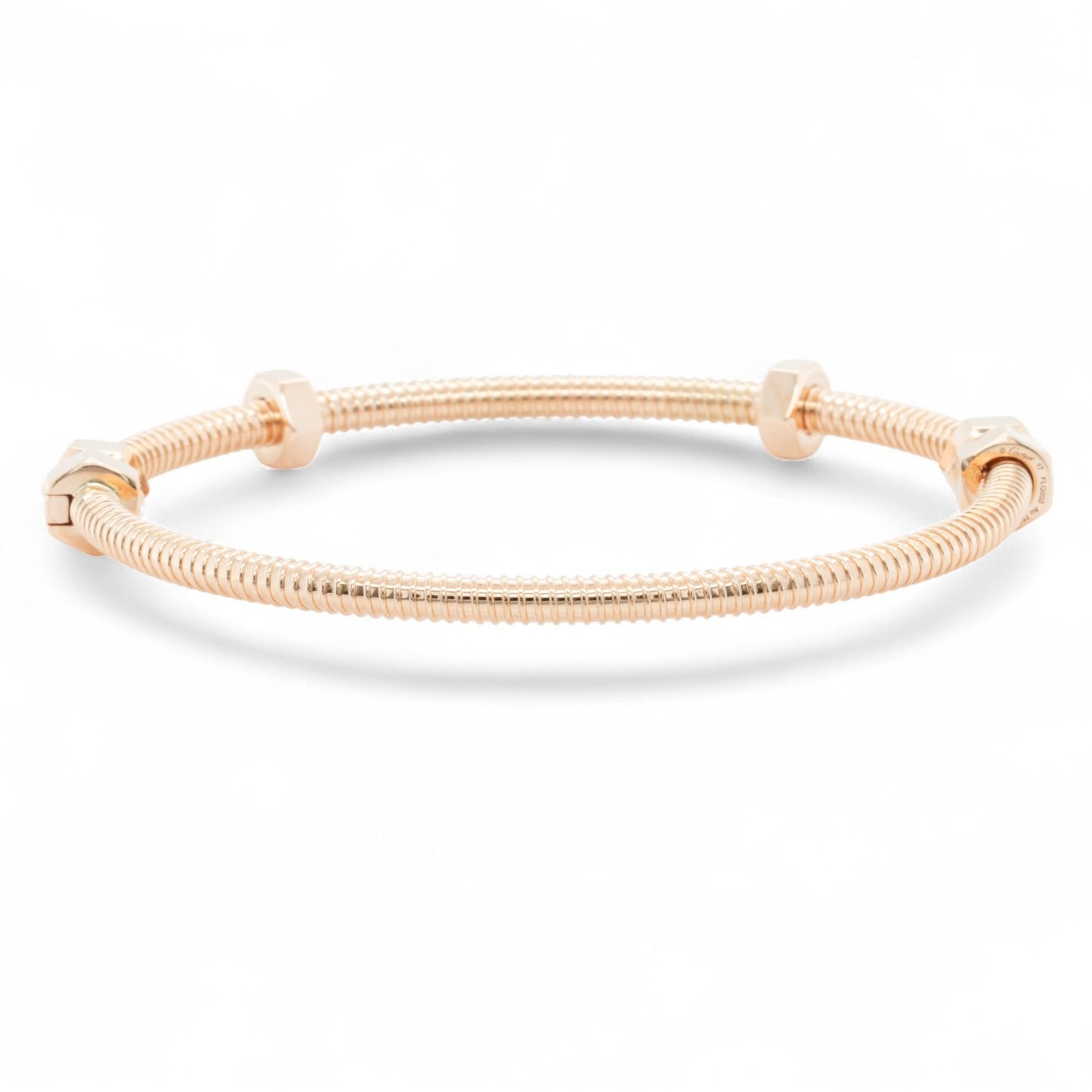 Ecrou de Cartier 750 18k Pink Rose Gold Bangle Bracelet Size 17 BOX + RECEIPT