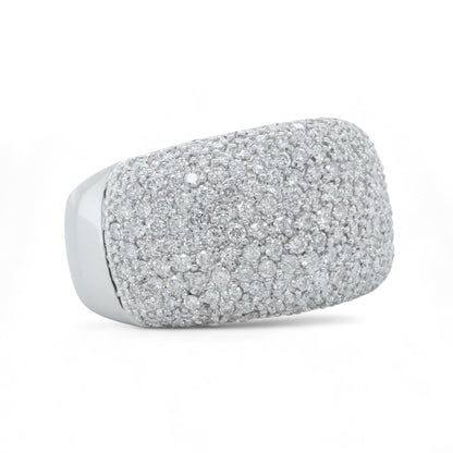 18k White Gold Pave Diamond Dome Cocktail Ring 1.12ctw G-H SI1-SI2 16.2g SZ 8.5