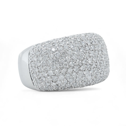 18k White Gold Pave Diamond Dome Cocktail Ring 1.12ctw G-H SI1-SI2 16.2g SZ 8.5