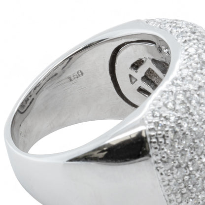 18k White Gold Pave Diamond Dome Cocktail Ring 1.12ctw G-H SI1-SI2 16.2g SZ 8.5