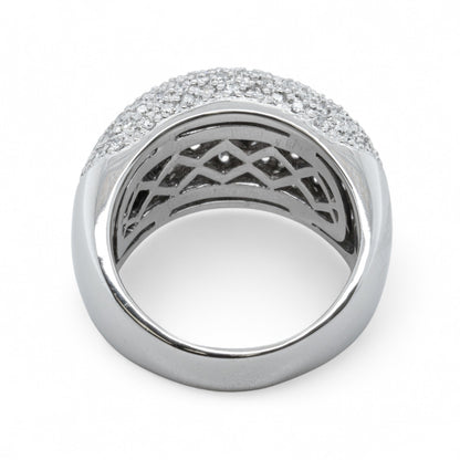 18k White Gold Pave Diamond Dome Cocktail Ring 1.12ctw G-H SI1-SI2 16.2g SZ 8.5