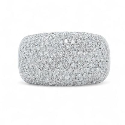18k White Gold Pave Diamond Dome Cocktail Ring 1.12ctw G-H SI1-SI2 16.2g SZ 8.5