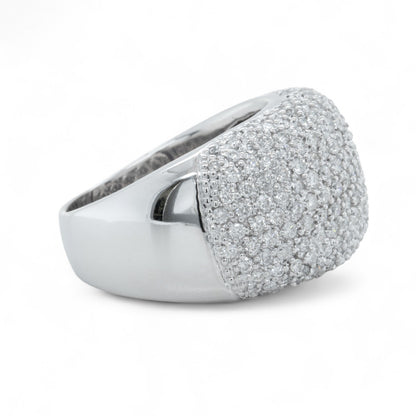 18k White Gold Pave Diamond Dome Cocktail Ring 1.12ctw G-H SI1-SI2 16.2g SZ 8.5