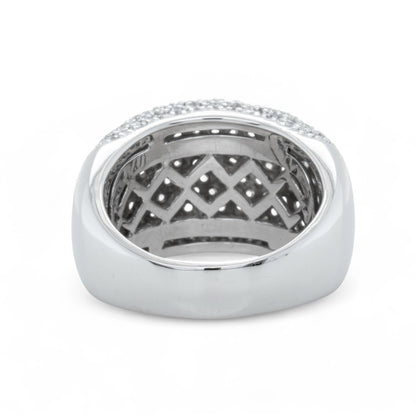 18k White Gold Pave Diamond Dome Cocktail Ring 1.12ctw G-H SI1-SI2 16.2g SZ 8.5