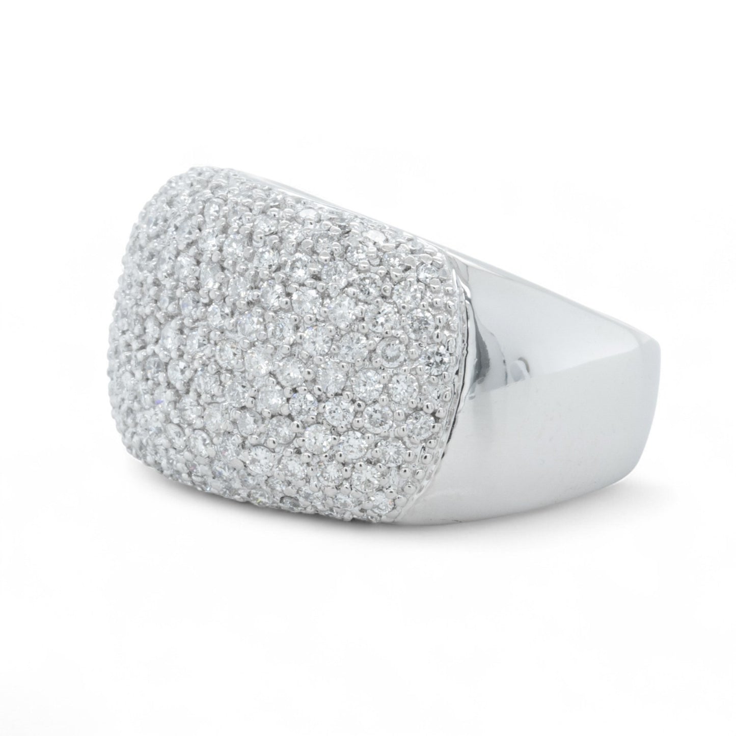 18k White Gold Pave Diamond Dome Cocktail Ring 1.12ctw G-H SI1-SI2 16.2g SZ 8.5