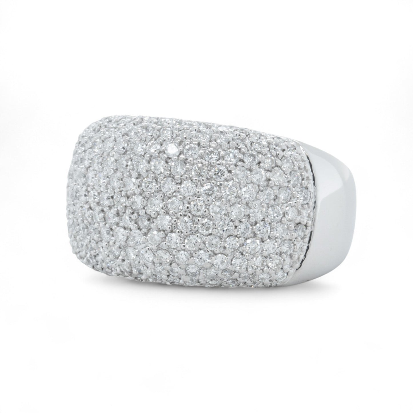18k White Gold Pave Diamond Dome Cocktail Ring 1.12ctw G-H SI1-SI2 16.2g SZ 8.5