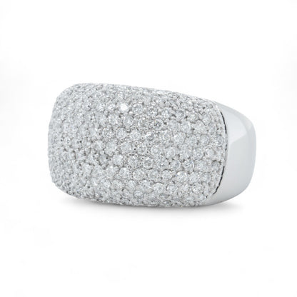18k White Gold Pave Diamond Dome Cocktail Ring 1.12ctw G-H SI1-SI2 16.2g SZ 8.5