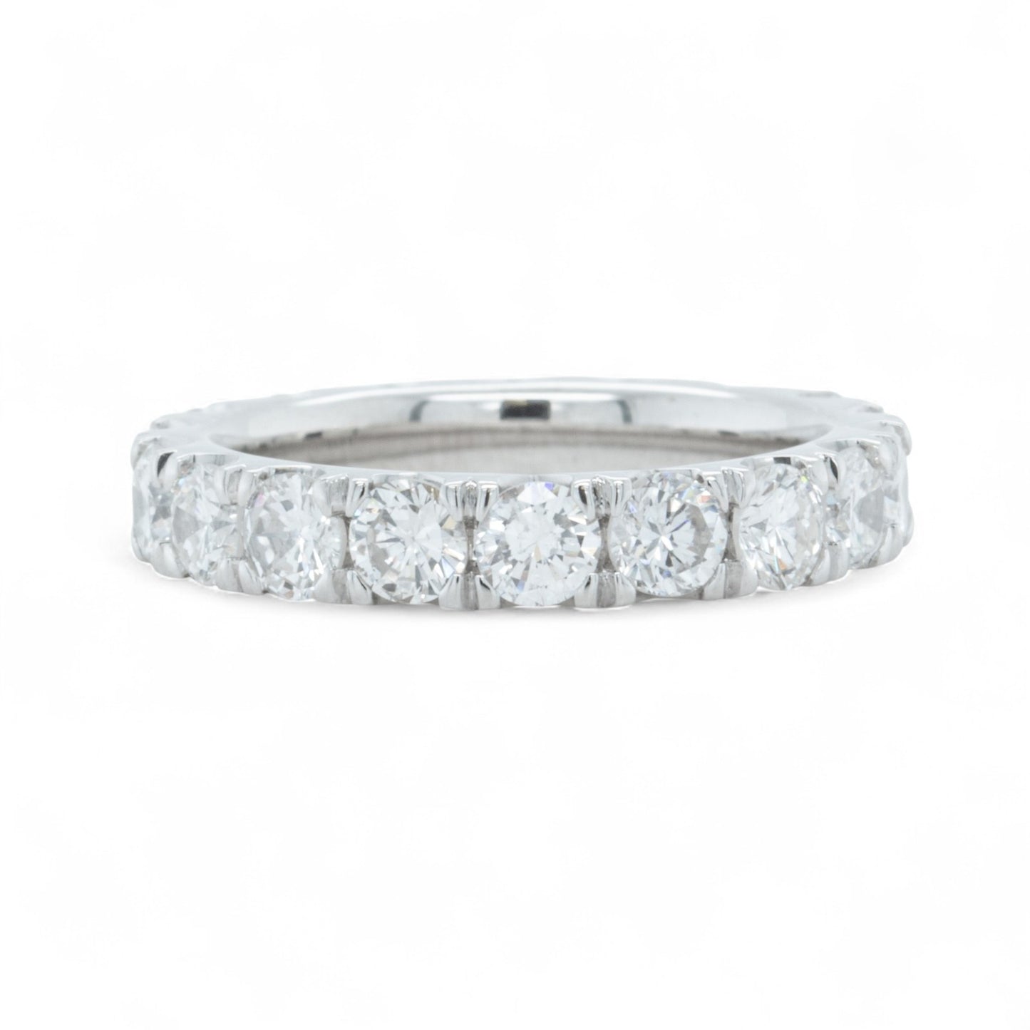 Platinum 950 Round Diamond 18 Stone Eternity Band 3.03ctw G-H VS1 Ring Size 5.75