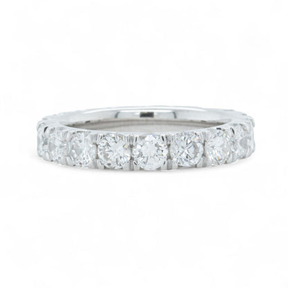 Platinum 950 Round Diamond 18 Stone Eternity Band 3.03ctw G-H VS1 Ring Size 5.75