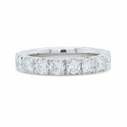 Platinum 950 Round Diamond 18 Stone Eternity Band 3.03ctw G-H VS1 Ring Size 5.75