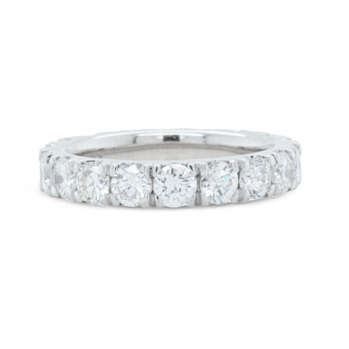 Platinum 950 Round Diamond 18 Stone Eternity Band 3.03ctw G-H VS1 Ring Size 5.75
