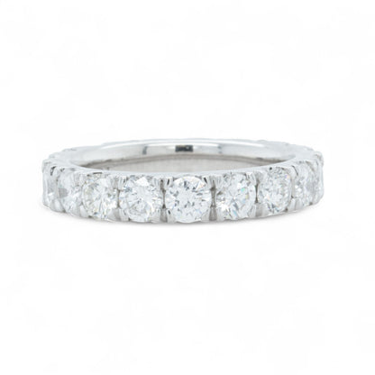 Platinum 950 Round Diamond 18 Stone Eternity Band 3.03ctw G-H VS1 Ring Size 5.75
