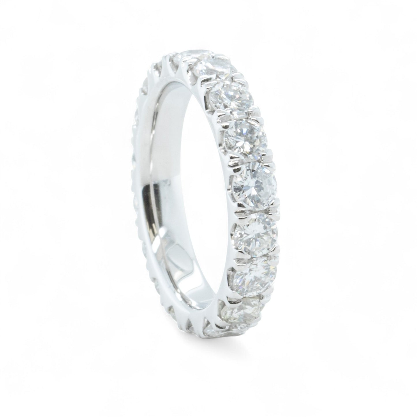 Platinum 950 Round Diamond 18 Stone Eternity Band 3.03ctw G-H VS1 Ring Size 5.75