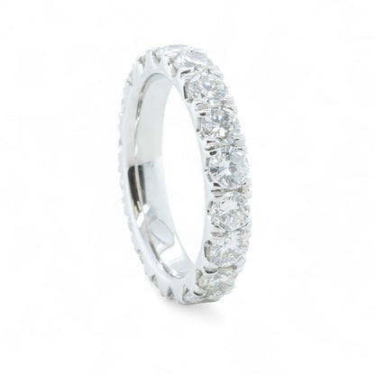 Platinum 950 Round Diamond 18 Stone Eternity Band 3.03ctw G-H VS1 Ring Size 5.75