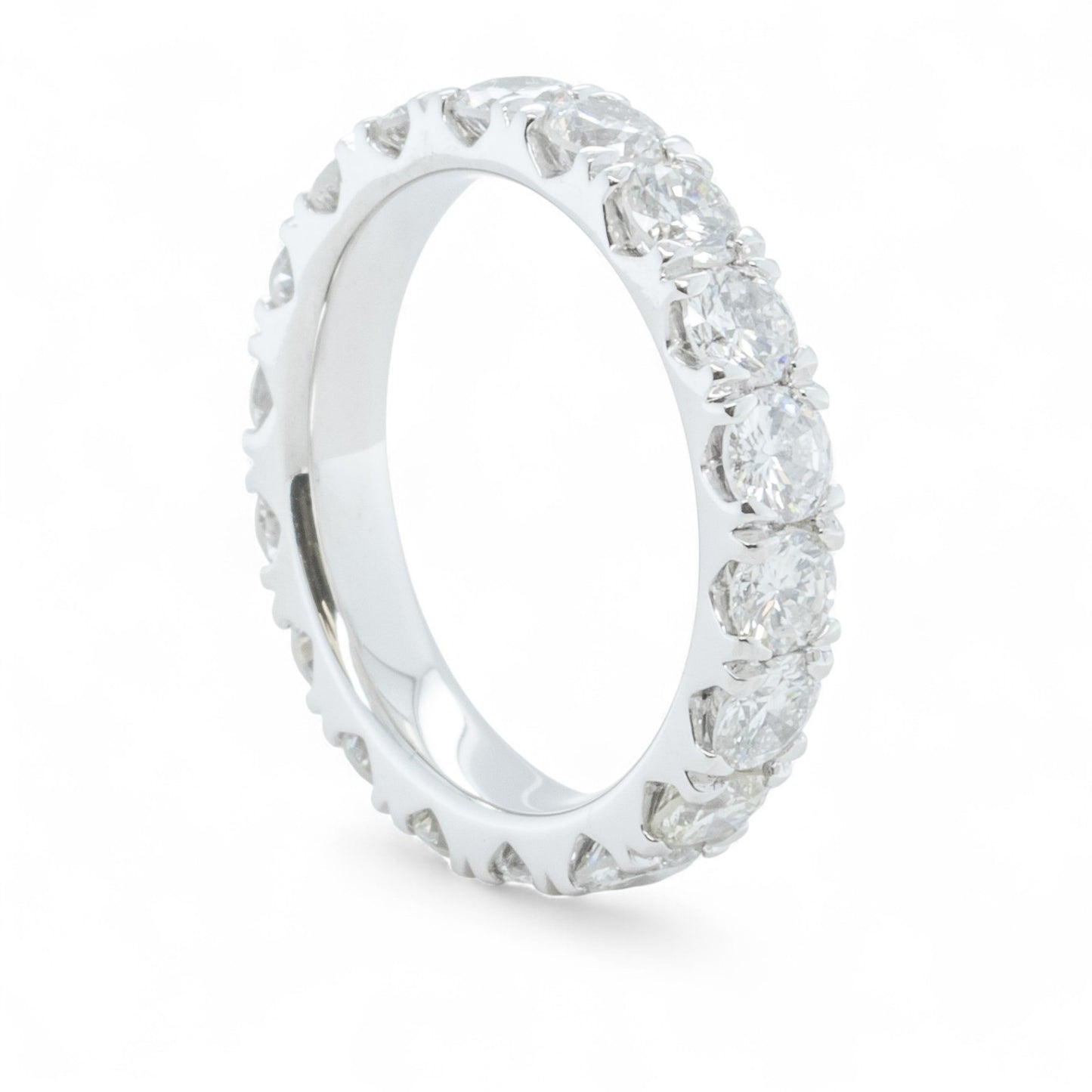 Platinum 950 Round Diamond 18 Stone Eternity Band 3.03ctw G-H VS1 Ring Size 5.75