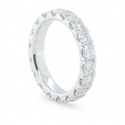 Platinum 950 Round Diamond 18 Stone Eternity Band 3.03ctw G-H VS1 Ring Size 5.75