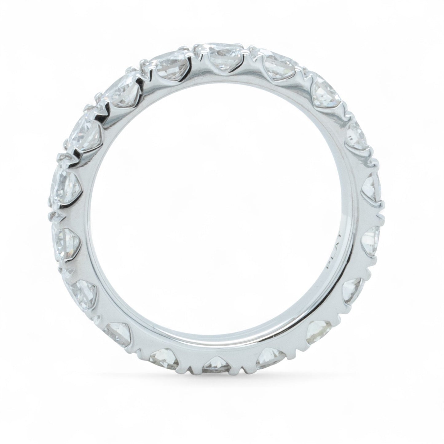 Platinum 950 Round Diamond 18 Stone Eternity Band 3.03ctw G-H VS1 Ring Size 5.75