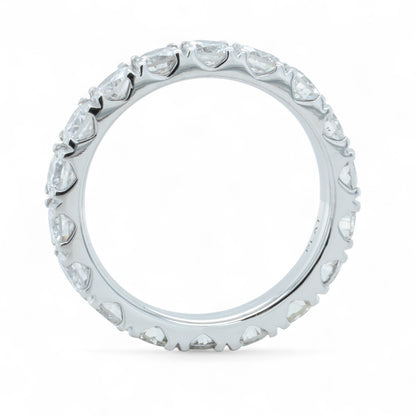 Platinum 950 Round Diamond 18 Stone Eternity Band 3.03ctw G-H VS1 Ring Size 5.75