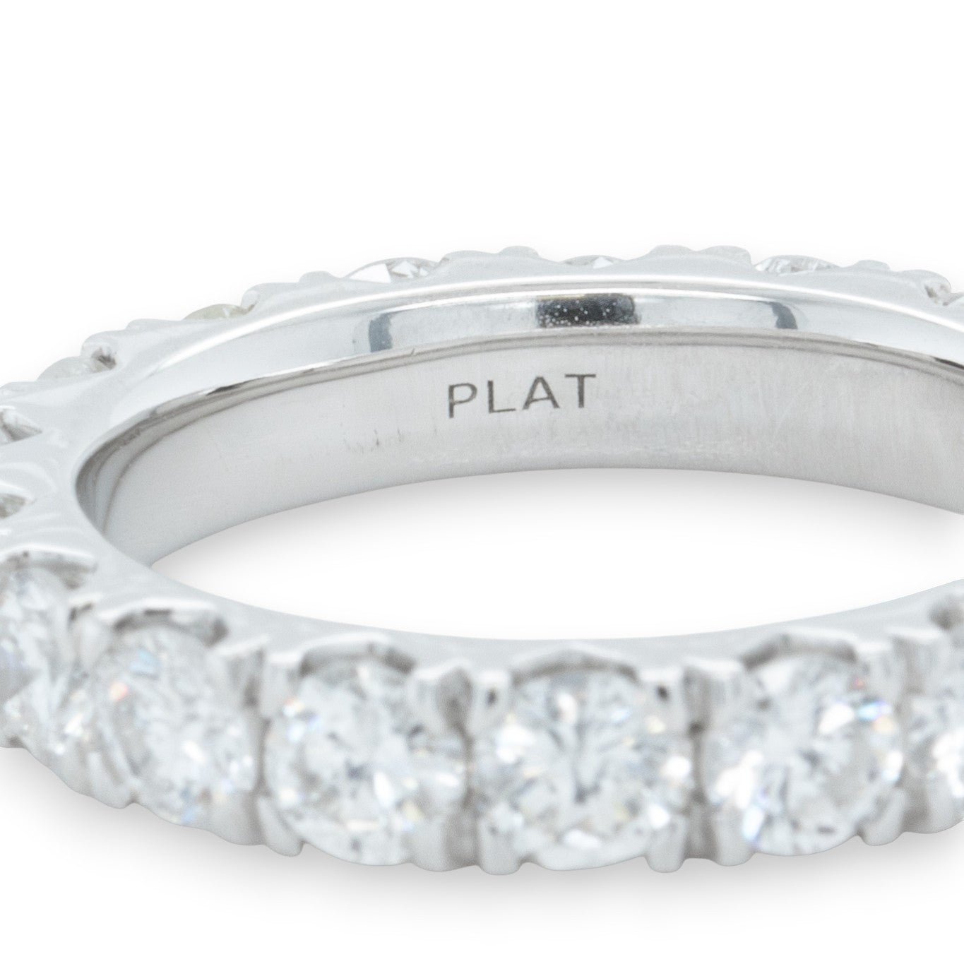 Platinum 950 Round Diamond 18 Stone Eternity Band 3.03ctw G-H VS1 Ring Size 5.75