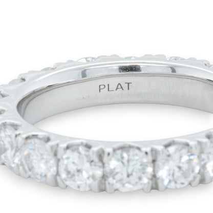 Platinum 950 Round Diamond 18 Stone Eternity Band 3.03ctw G-H VS1 Ring Size 5.75