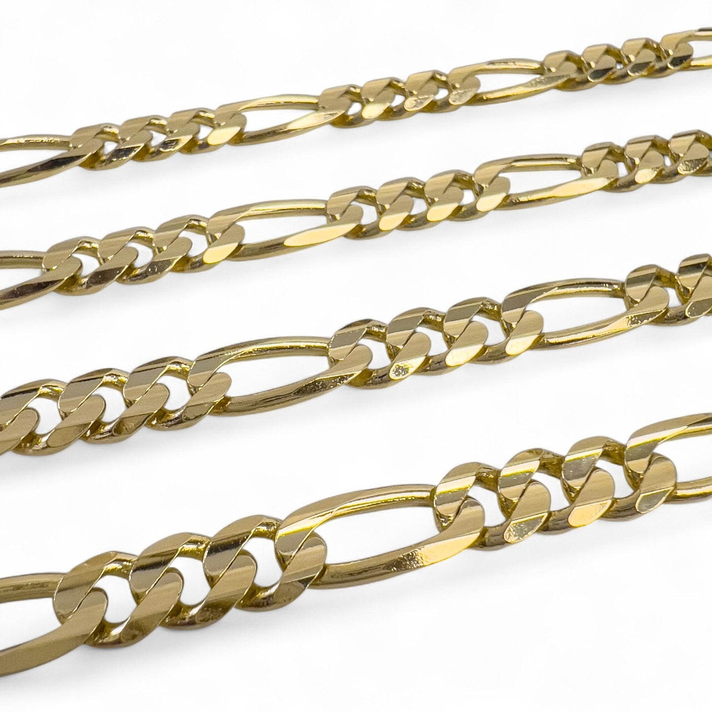 14k Solid Yellow Gold Figaro Link 6.80mm Chain Necklace 30" 57.5 grams ITALY
