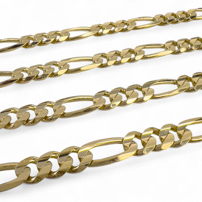 14k Solid Yellow Gold Figaro Link 6.80mm Chain Necklace 30" 57.5 grams ITALY