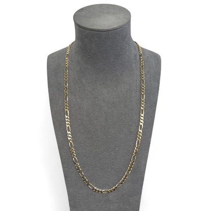 14k Solid Yellow Gold Figaro Link 6.80mm Chain Necklace 30" 57.5 grams ITALY