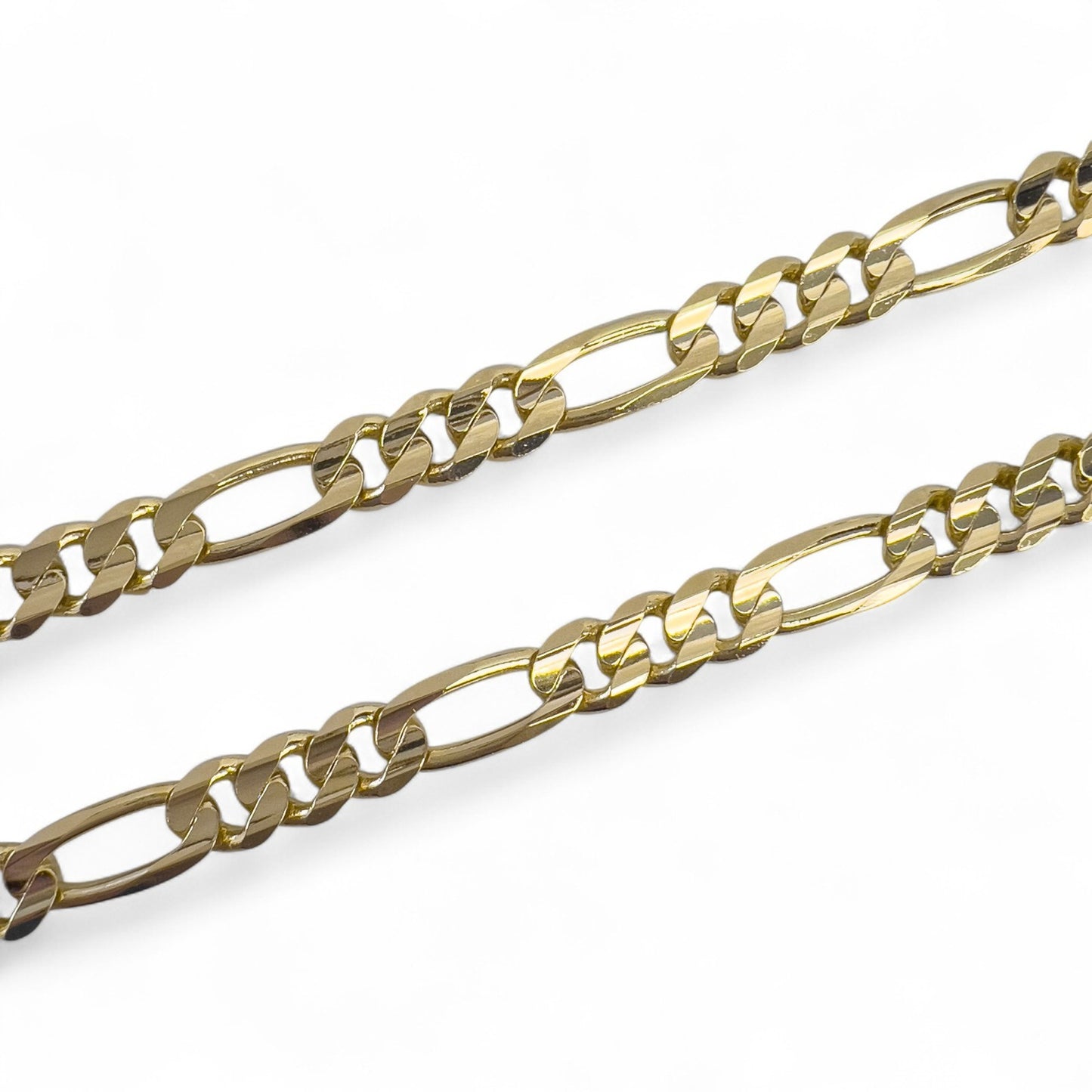 14k Solid Yellow Gold Figaro Link 6.80mm Chain Necklace 30" 57.5 grams ITALY