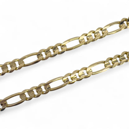 14k Solid Yellow Gold Figaro Link 6.80mm Chain Necklace 30" 57.5 grams ITALY