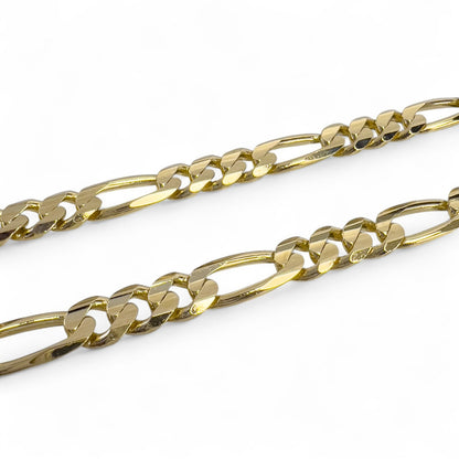 14k Solid Yellow Gold Figaro Link 6.80mm Chain Necklace 30" 57.5 grams ITALY