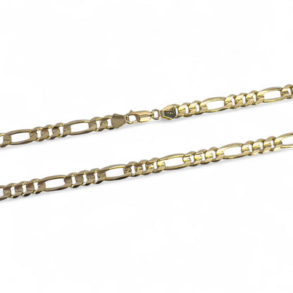 14k Solid Yellow Gold Figaro Link 6.80mm Chain Necklace 30" 57.5 grams ITALY