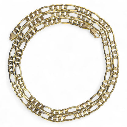 14k Solid Yellow Gold Figaro Link 6.80mm Chain Necklace 30" 57.5 grams ITALY