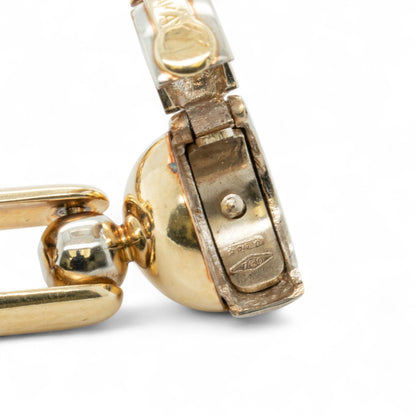Baraka 18k Yellow Gold Box Link Chain Fancy Ball Clasp Bracelet 61g HEAVY ITALY