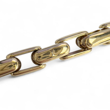 Baraka 18k Yellow Gold Box Link Chain Fancy Ball Clasp Bracelet 61g HEAVY ITALY