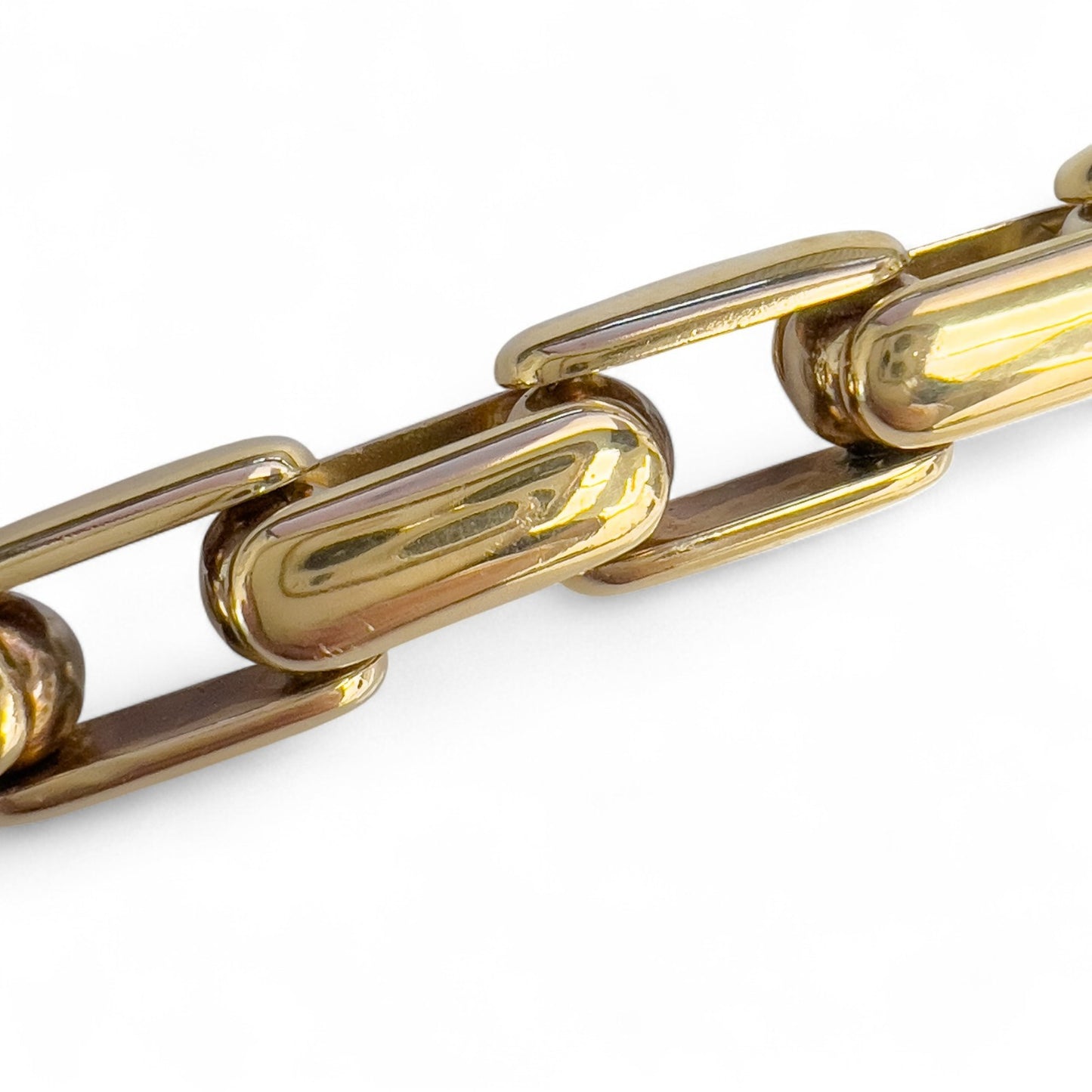 Baraka 18k Yellow Gold Box Link Chain Fancy Ball Clasp Bracelet 61g HEAVY ITALY