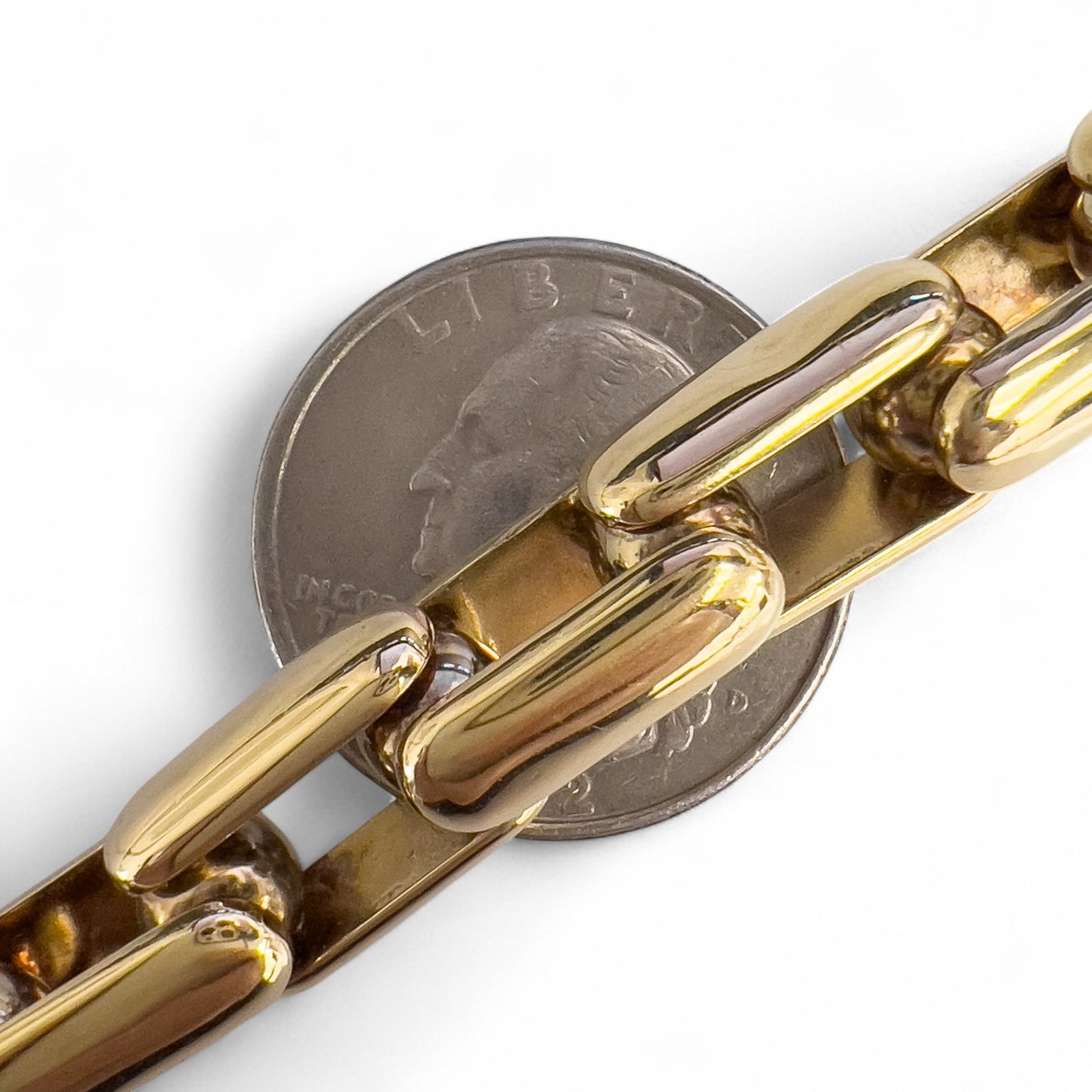 Baraka 18k Yellow Gold Box Link Chain Fancy Ball Clasp Bracelet 61g HEAVY ITALY